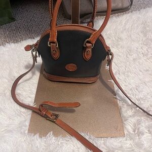 Dooney & Bourke vintage  Black and Tam Mini Dome Satchel